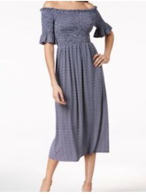 Vince Camuto Geometric Off-The-Shoulder Maxi Dress
